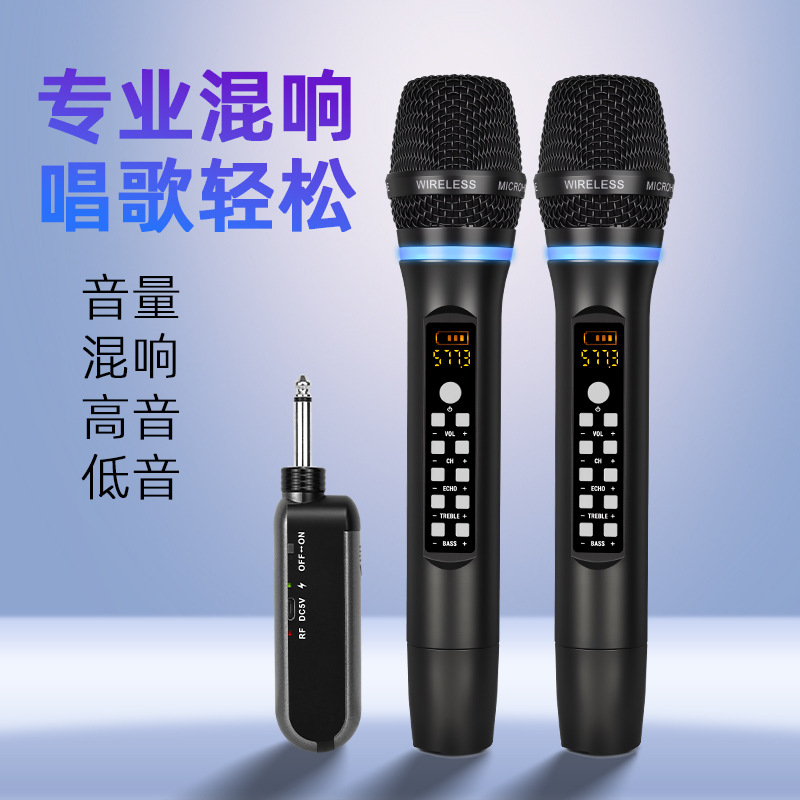 Micrófono Inalámbrico para Transmisión en Vivo Metal Recargable con Reverberación para Celular y KTV