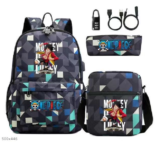 Puntada mochila bolsa de hombro Deportes masculino y femenino estudiante de secundaria bolsa de tres piezas conjunto estrella del bebé