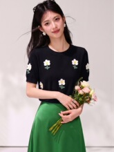 R6713С��Ůװ�ļ���ϵ����Բ��������廨�������֯��ŮT����