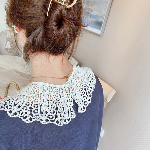 Beaded cotton lace outer shawl for women spring and summer matching shirt skirt decorative scarf fake collar waistcoat
