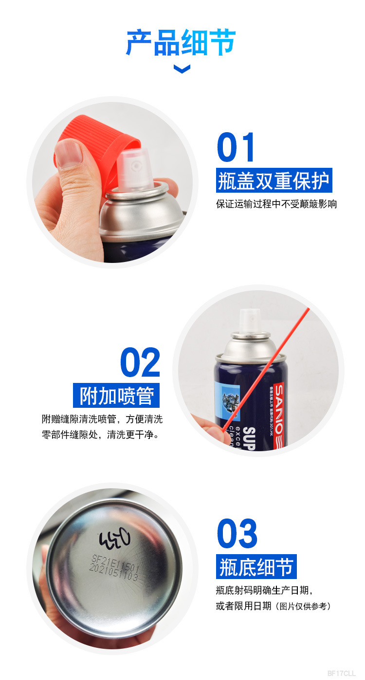 Sanhua Carburetor Cleaner Throttle Injector Carbon Remover for Motorcycle Car
