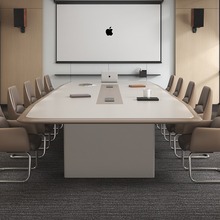 烤漆办公会议桌长桌现代简约会议室桌椅组合长条桌洽谈员工培训桌