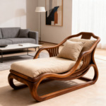 新中式北美白蜡木柚木定制款实木休闲躺椅室内阳台户外轻奢贵妃椅