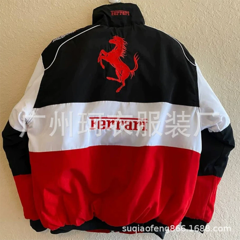 Пуховик Ferrari oversize, хлопковый с наполнителем пух/перо, европейский зимний стиль