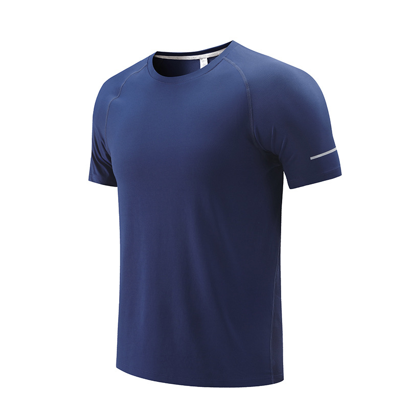 Deportes casuales de verano de manga corta hombres y mujeres al aire libre transpirable fitness corriendo ropa de secado rápido grupo estudiante camiseta en stock A
