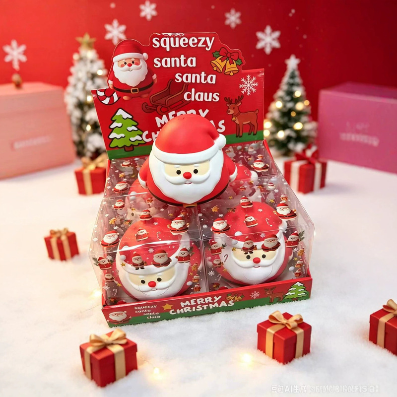 Christmas Snowman and Santa Claus Stress Relief Toy, Reboundable TPR Soft Rubber Squeeze Toy Christmas Snowman and Santa Claus Stress Relief Toy, Reboundable TPR Soft Rubber Squeeze Toy