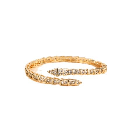 Nuevo creativo transfronterizo de pulsera de hueso de serpiente de diamante completo moda europea y americana de comercio electrónico temperamento de alto nivel de tendencia pulsera de cobre al por mayor
