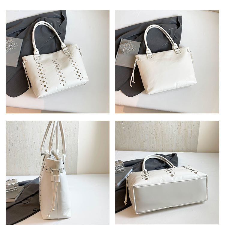 Trendy schoudertas met studs voor dames grote casual shopper_voghion.com
