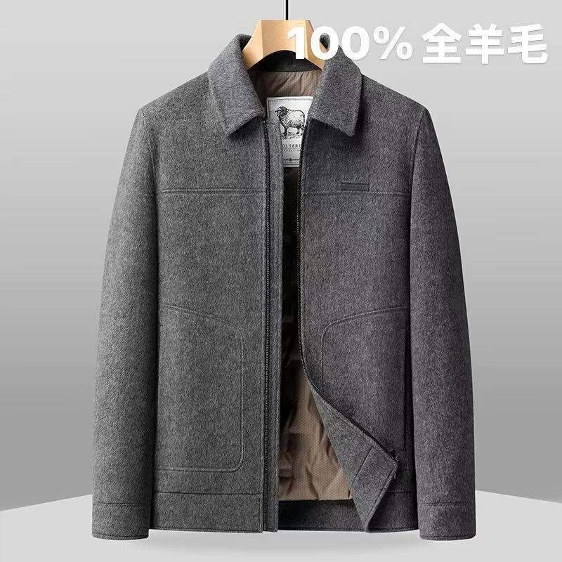 Cross-border 9921 model autumn and winter twill long-staple merino wool men's collared jacket, one-piece drop shipping Cross-border 9921 model autumn and winter twill long-staple merino wool men's collared jacket, one-piece drop shipping