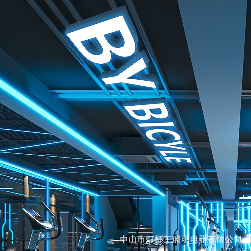 Lámpara de letras y números Nombre de la tienda Logo de la empresa Recepción Oficina Gym Dance Room Clothes Chandelier