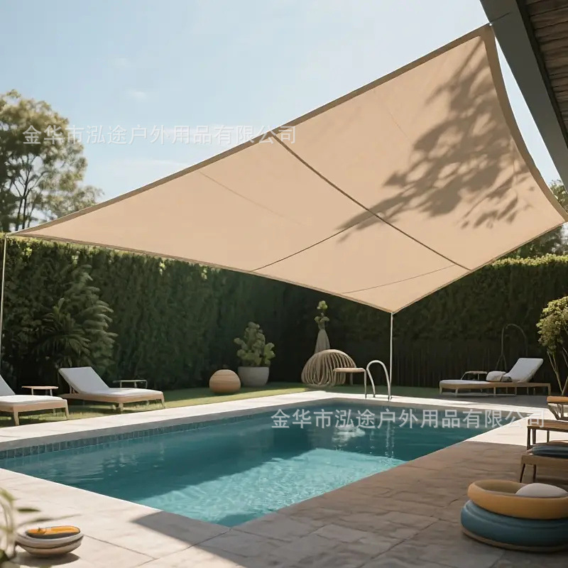 Cross-border Hot-selling Outdoor Triangle Sunshade Sail Waterproof Sunshade Sail UV-proof Four Corner Sunshade Canopy Awning