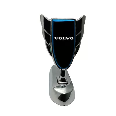 Suitable for Volvo Modified Car Front Emblem, Hood Metal Sticker, Xc60Xc90S90Xc40S60 Accessories, Car Logo (Car logo) - volvo-wing-emblem-silver-blue-foldable