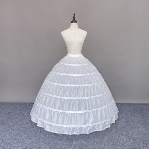 Six-steel bustle plus oversized petticoat wedding dress lined with fishbone steel ring puffy own factory with beautiful quality and good price