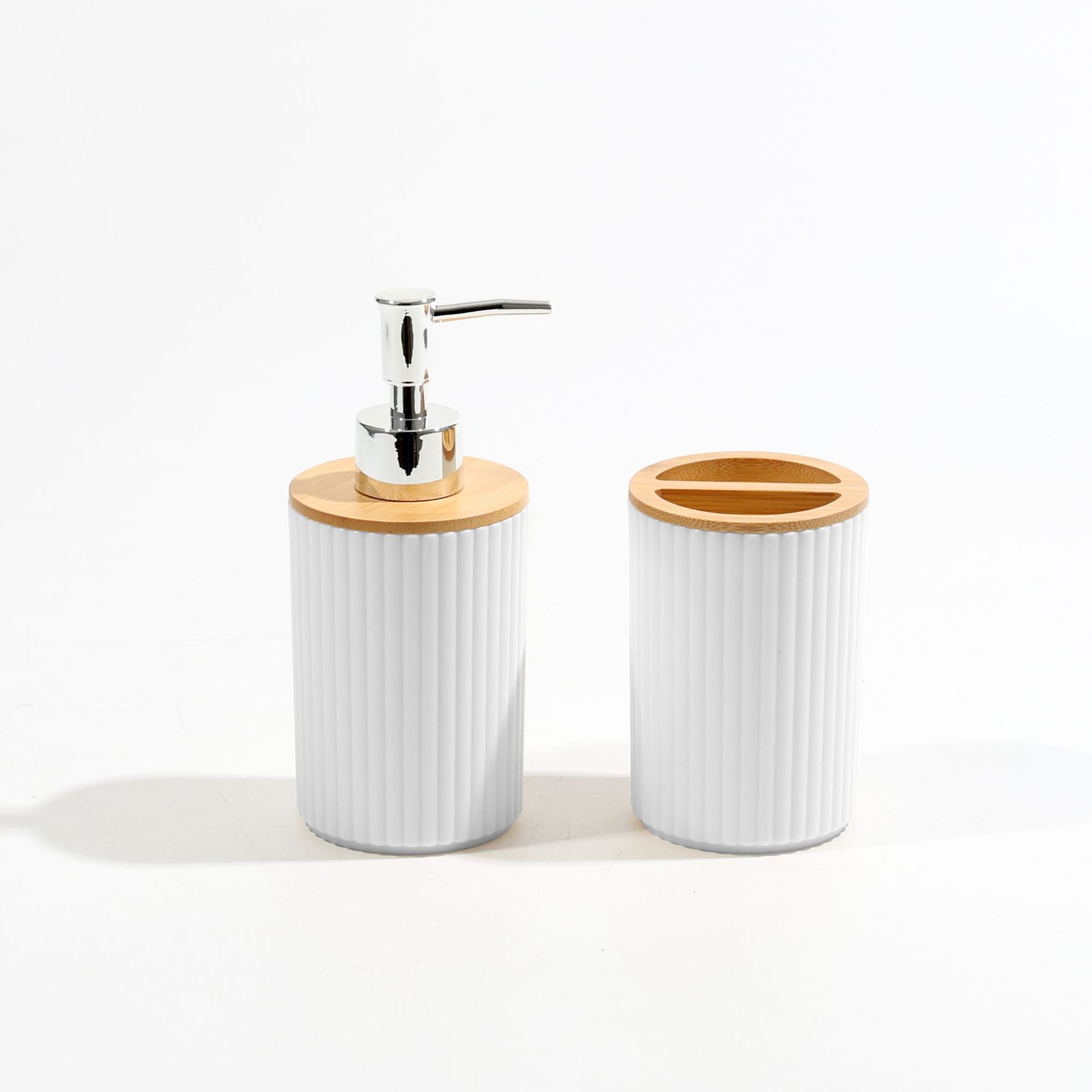 Juego de Accesorios de Baño de 2 Piezas, Plástico, Textura Rayada, para Baño