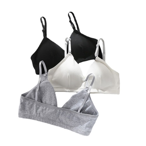 Underwear for women, breathable, breast-retracting, triangular cup bra with breast pads, wholesale student sling, beautiful back-wrap, cotton tube top
