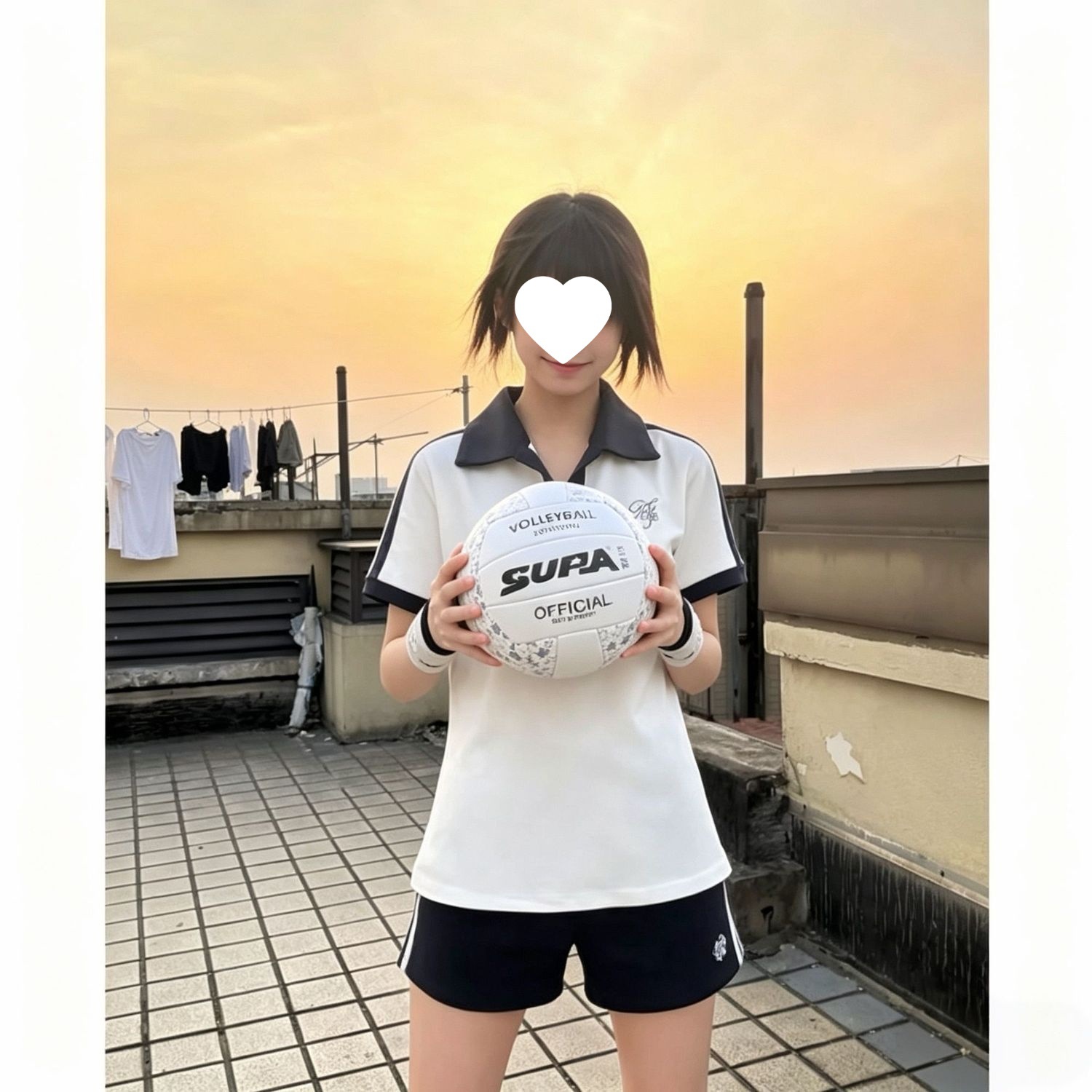 日系学院风原创绀白体操服套装女校供感显瘦运动刺绣上衣短裤套装