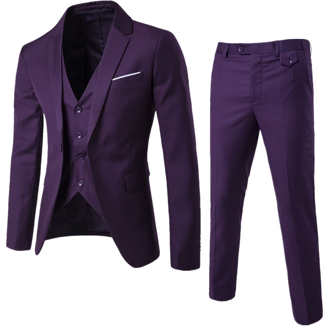 Classic Fit 3-piece Men Suit Set For Wedding And Business Wear_voghion.com