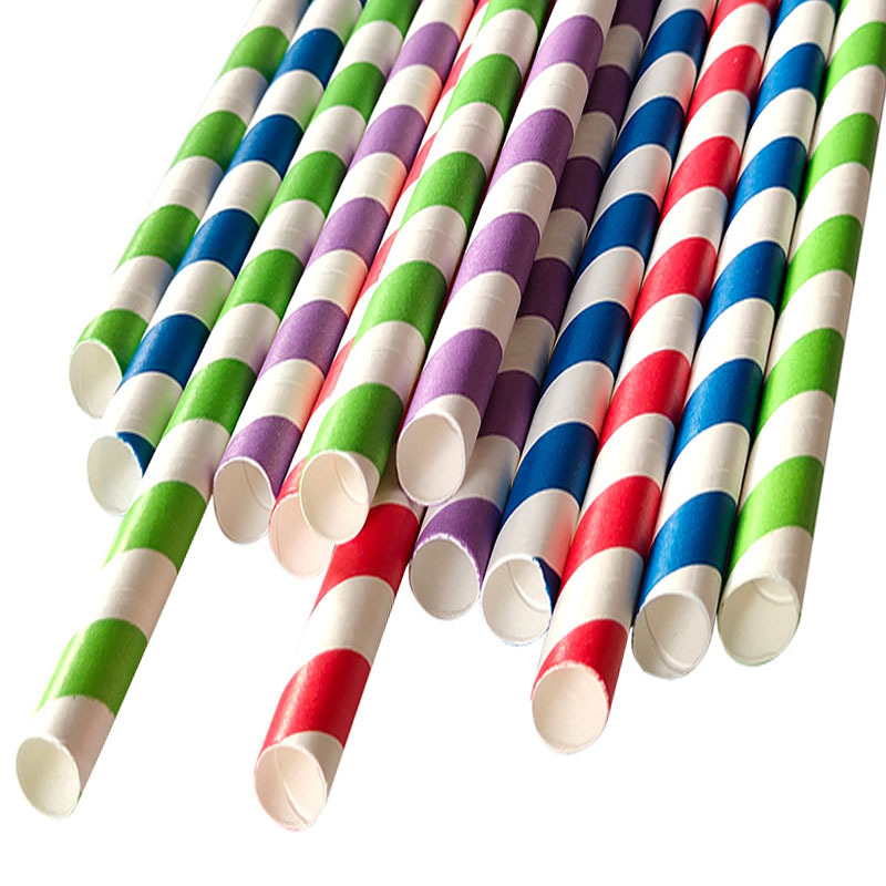 12*215 gran cantidad en stock venta al por mayor paja de papel desechable negrita gran diámetro leche té paja punta degradable