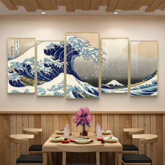 居酒神奈川日本式里壁屋风日料サーフィン装絵和寿司店浮世絵かけ絵お店