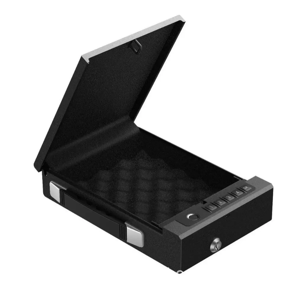 指纹密码保险柜保险柜带APP柜子涂鸦手枪便携式车载gunsafe保险箱