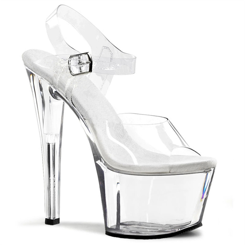 17 cm tacones altos club nocturno odio cielo alto plataforma sandalias de tacón de aguja zapatos de mujer pole dance zapatos de boda con lentejuelas de moda