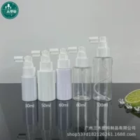 30ml-100ml бутылка с длинным ртом для полости рта плоское плечо ПЭТ дезинфицирующее средство бутылка прессования с баллончиком