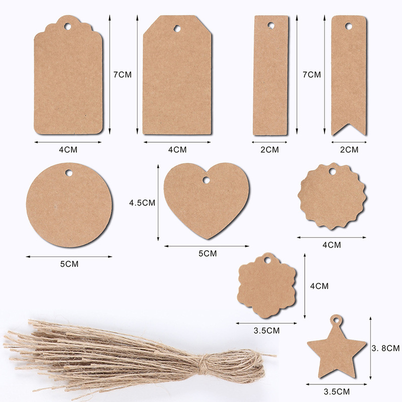 Amazon Foreign Trade Blank White Card Kraft Paper US Card Label Tag Card Special-shaped Glass Bottle Tag Wave Head