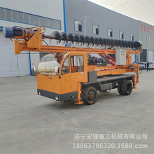 轮式建筑地基打桩机 小型大直径旋挖钻机 270°旋转螺旋打桩机