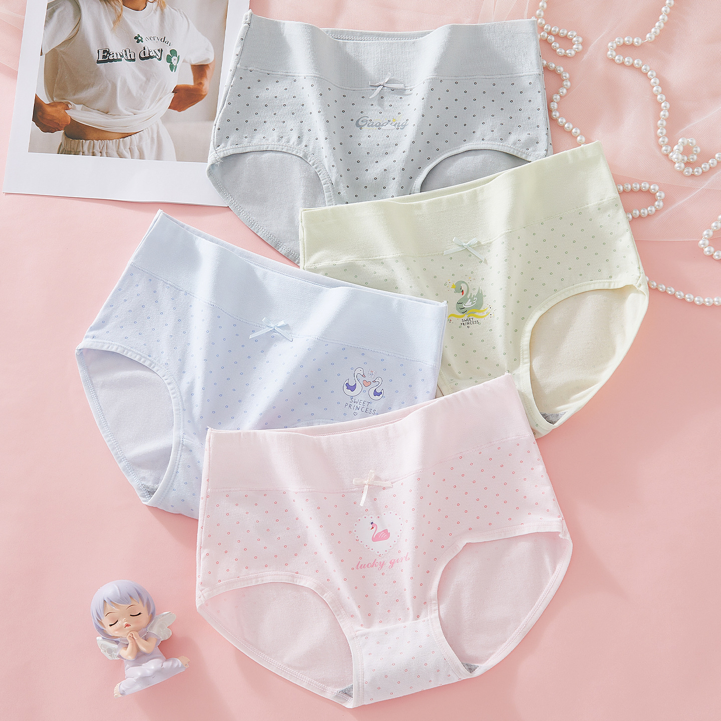 Pure Cotton Girls' Underwear New Style High School Junior High School Girls' Briefs Puberty Fat mm Big Children's Triangle Shorts