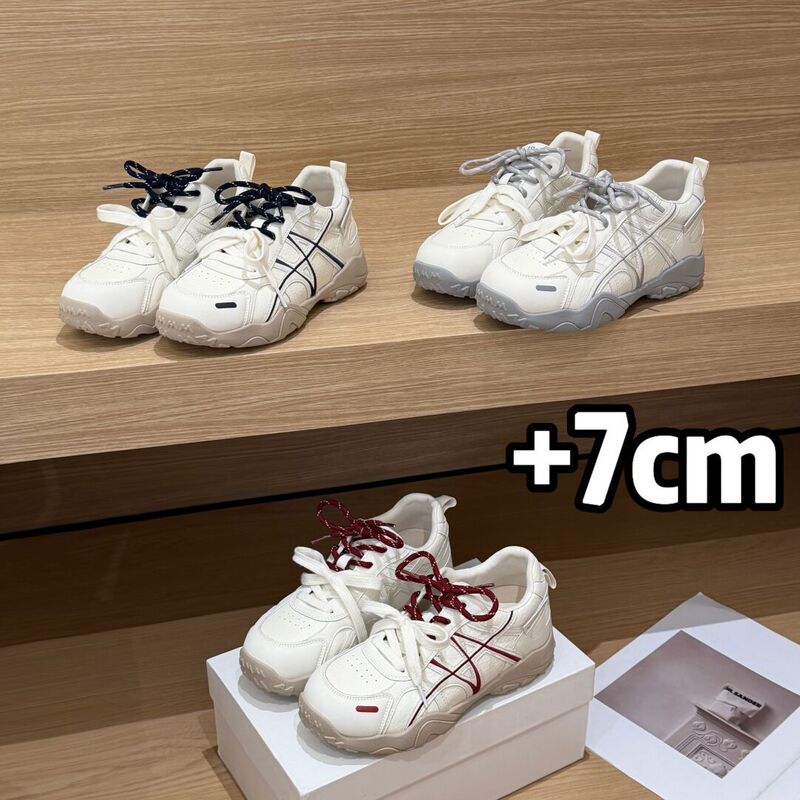 Cowhide Version 7cm Height-Increasing German Training Shoes 2026 Spring New Sports Shoes Soft-Soled Forrest Gump Shoes Dad Shoes Running Shoes