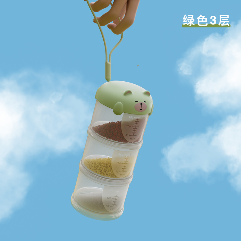 漫画かわいい屋外ポータブルバーベキュー調味料ボックス家庭用多層キャンプ防湿密封ペットスナック包装缶|undefined