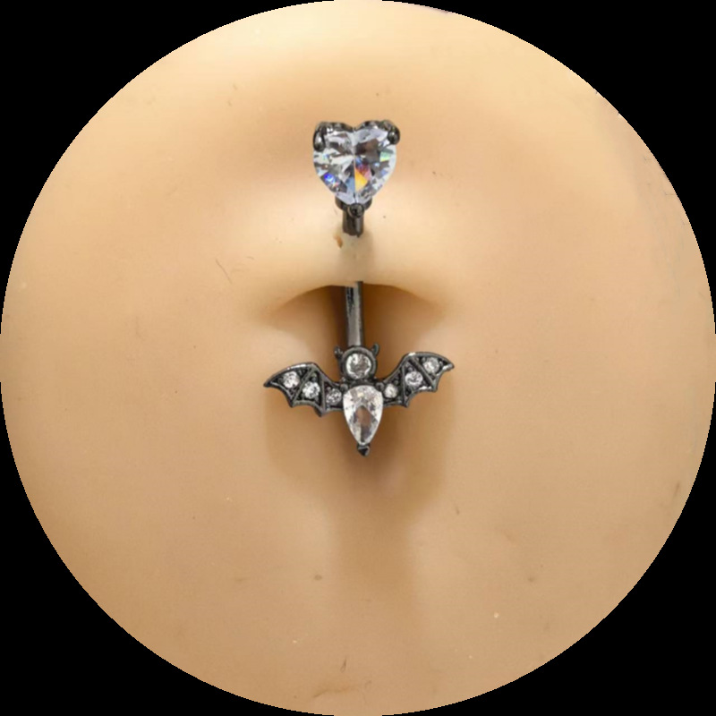 Bat Geometric Copper Belly Button Ring Surgical Steel Navel Piercing Jewelry detail image 7