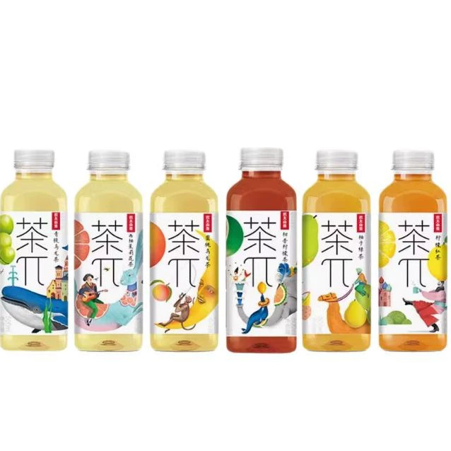 Нонгфу Весенний чайный напиток Чайный пирог 500 мл Персиковый улун Лимонный черный чай Грейпфрут Жасминовый чайный напиток