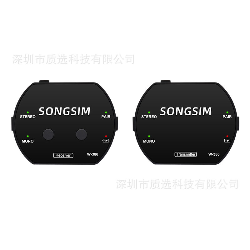(2개) W380 전문 무선 시스템 모니터 귀 리턴 라이브 밴드 수신기 송신기 무선 귀 리턴 1 드래그 1