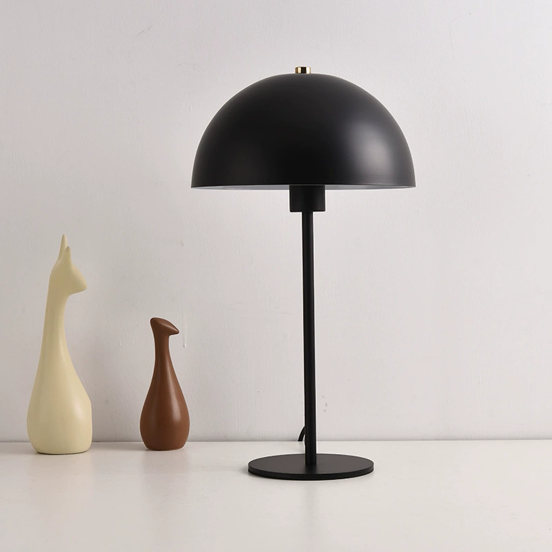 Настольная лампа-гриб, цоколь E27, минималистичный купол, черная или белая
