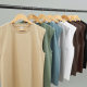 Summer vest 250g cotton sleeveless heavy weight cool breathable combed cotton simple drape sleeveless T-shirt