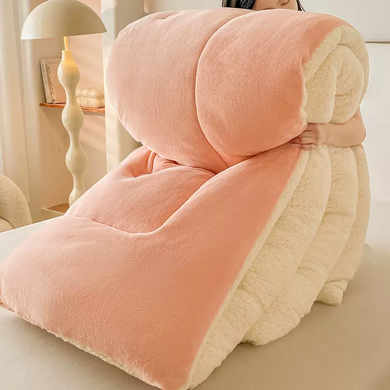 2025纯色被褥牛奶绒被子冬被冬季加厚保暖棉被学生宿舍单人被芯