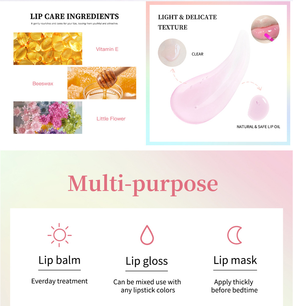 ibcccndc Flower Lip Moisturizer 5-bottle Set Transparent Dudu Lip Gloss undefined