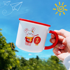 ins cute rabbit ceramic cup mug drinking cup creative rabbit year gift milk cup breakfast cup