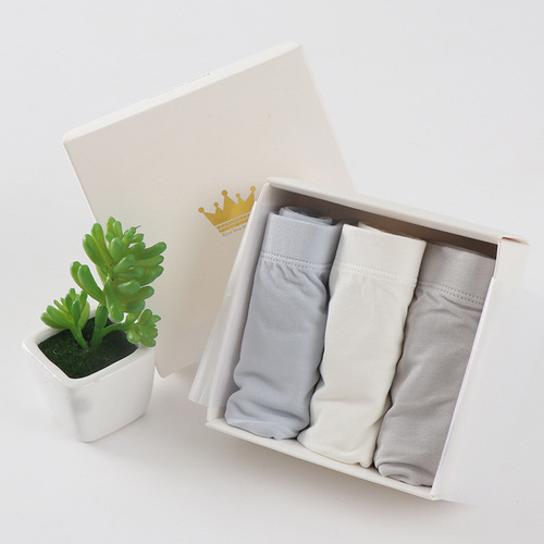 Soft and waxy boys' underwear, three pairs of boxed boys' briefs, boxer briefs, summer thin, breathable, soft and waxy children's underwear