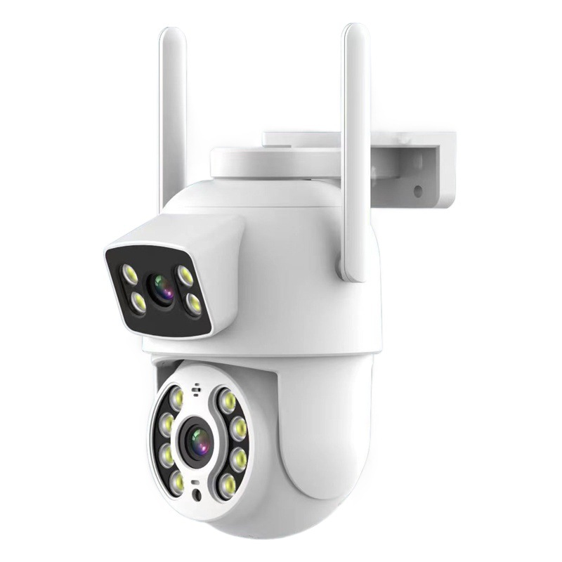 Cámara de vigilancia PTZ inalámbrica ICSEE impermeable de fábrica con doble lente, doble pantalla, interconexión PTZ y intercomunicador para uso transfronterizo.