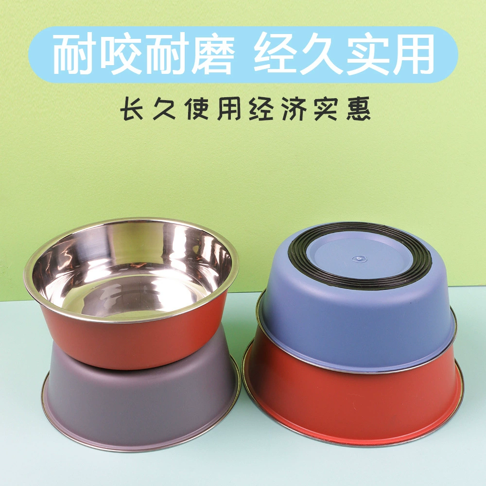 Трансграничные взрывы из нержавеющей стали миска для домашних животных Двойная Толстая всасывающая миска для собак с защитой от опрокидывания миска для собак кошачий бассейн оптом