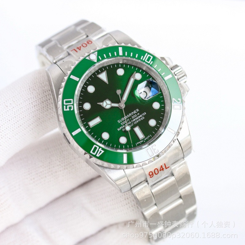 Cross-Border Green Water Ghost Watch Fully Automatic Mechanical Watch Men's Submariner with Luminous Stainless Steel Night Watch Strap Manufacturer Wholesale