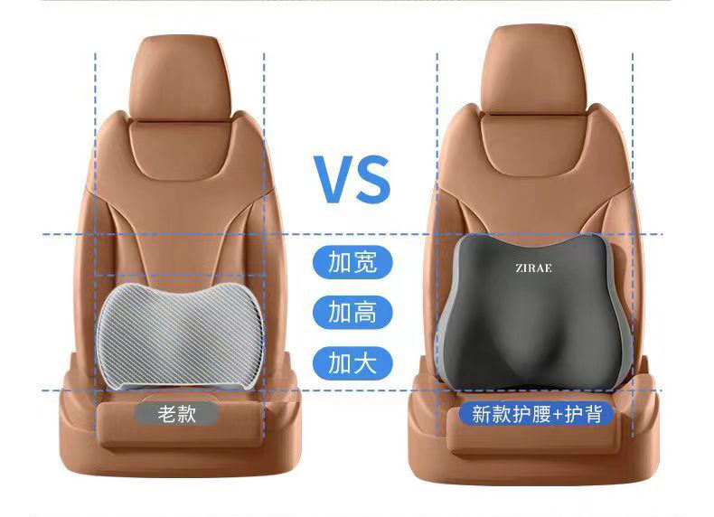 Car Headrest Lumbar Support Pillow Seat Cushion Neck Pillow Lumbar Support Car Backrest Cushion