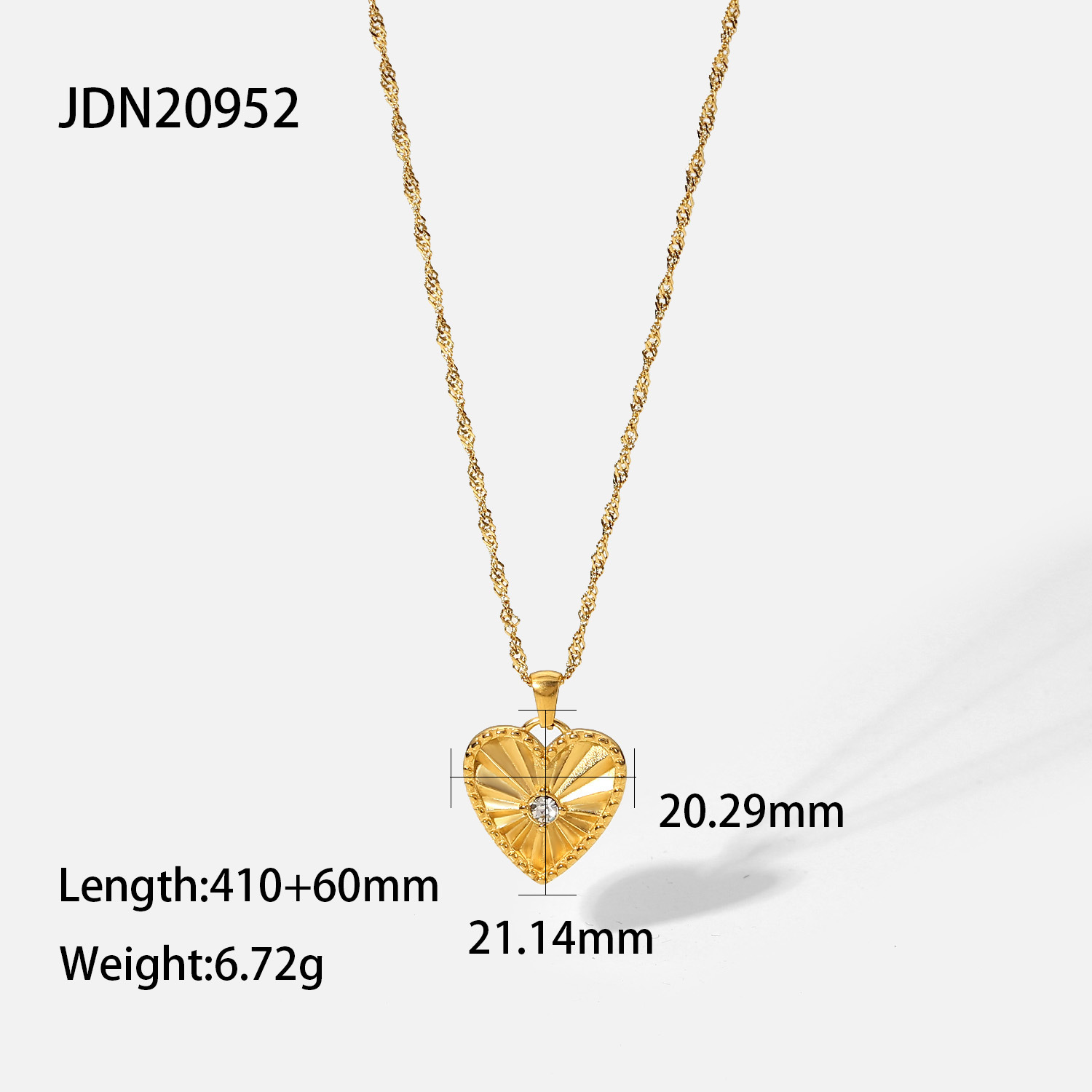 Fashion Heart Shape Stainless Steel Necklace Plating Zircon Stainless Steel Necklaces display picture 5