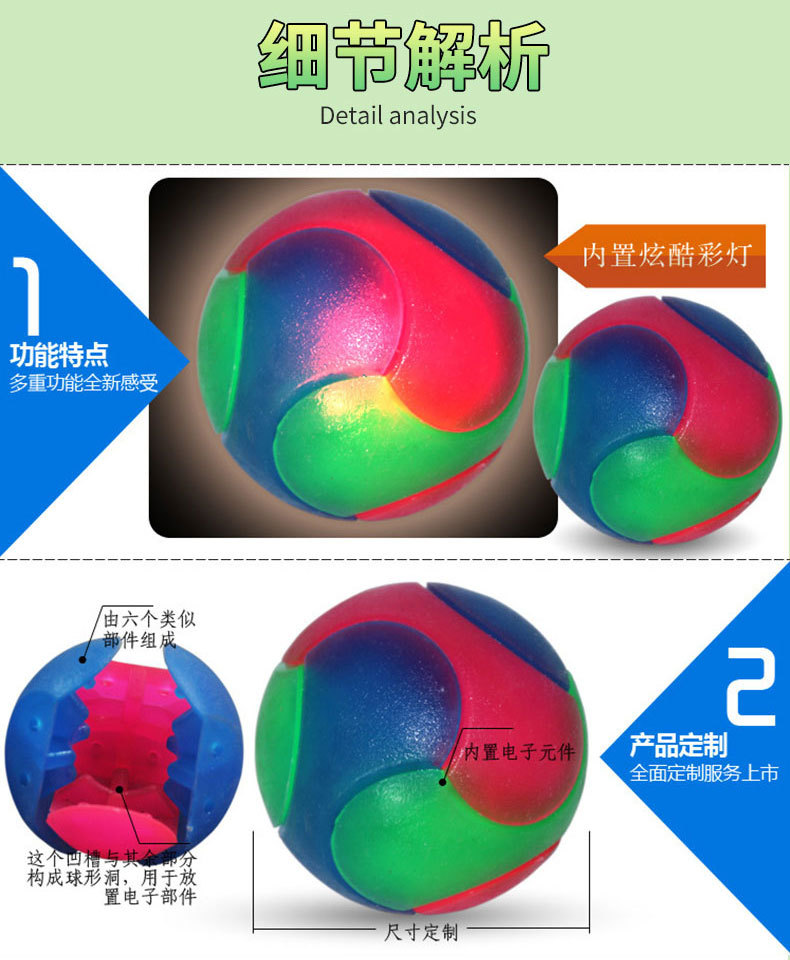 爆款小型犬闪光狗玩具球tpr三色发光弹力球狗狗训练抛掷球狗球详情18