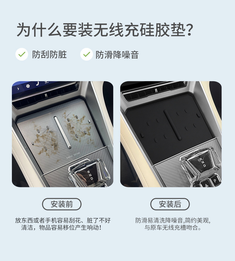 Suitable for Denza Z9Gt Silicone Wireless Charging Pad, Central Control Protection Anti-Slip Mat, Modified Accessories, Interior Mat