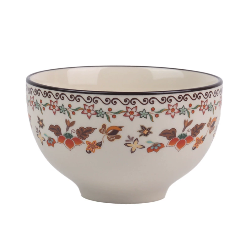 Ceramic retro tableware set, boho floral dinnerware assortment — boxed SKUs