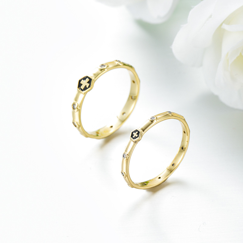 Xuping nueva aleación de cobre de moda galvanizado 14k nicho de estilo de moda simple anillo de pareja al por mayor