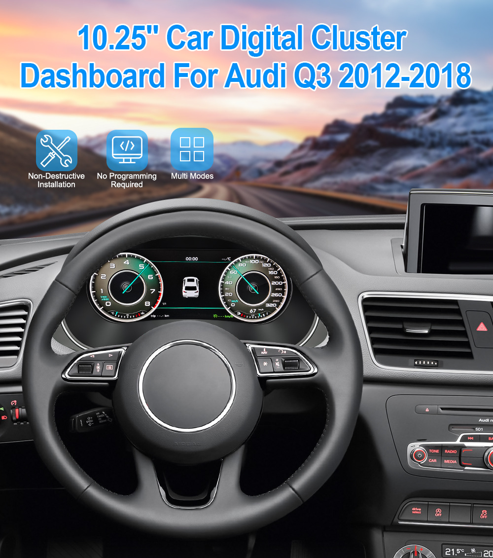 Suitable for Audi Q3 12-18 Models 10.25inch Lcd Instrument Panel Multi-Function with Carplay Car Instrument